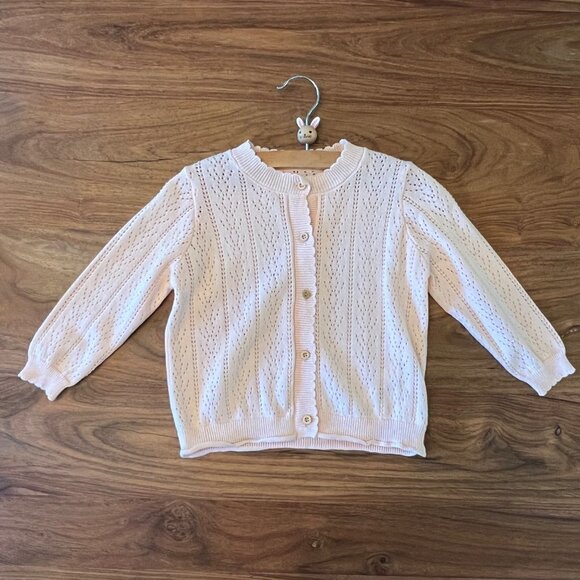NWT Simplee Kids Thin Pink Eyelet Cardigan Sweater - Picture 5 of 9